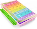 AUVON iMedassist Moisture-Proof Organizador de pílulas semanais 4 vezes por dia, grande caixa de pílulas de 7 dias com design portátil para viagem, recipientes individuais removíveis segurar vitaminas, suplementos, medicamentos