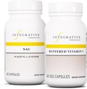 Integrative Therapeutics Buffered Vitamina C Cápsulas 1.000 mg, 60 Cápsulas Vegan & NAC, 60 Cápsulas - Suplemento Imune com Apoio Antioxidante* - Suporte Respiratório e Função Pulmão*