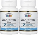 Comprimidos de Citrato de Zinco do Século 21 50mg, 60 Count (Pacote de 2)