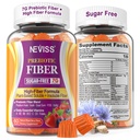 1Pack de gomas de fibra para adultos com Psyllium Husk, 7G (Soluble + Insolúvel) Fibra Prebiótica Diária com Inulina, FOS, Guar Gum, Multivitaminas para a Saúde Digestiva Diária, Regularidade Suporte Gut, Açúcar Livre