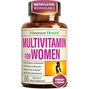 Multivitamina para Mulheres com Vitaminas Metiladas e Mineral Queladas para Energia, Foco e Saúde Imune – Mulheres Diárias Premium Multivitaminas & Multiminerais – 60 Cápsulas