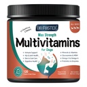 Multivitamina de cão com glucosamina, Omega 3, Minerais, Probióticos e Enzimas, Vitaminas de cão e Suplementos para cuidados articulares, pele & casaco, Saúde Digestiva e Imune, Sabor de frango - 120 Mastigações