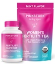 Pacote de Fertilidade Cegonha Rosa para Mulheres – Chá de Concepção + Suporte Vitamina Pré-natal com Inositol, Vitex, Folato e Ashwagandha – Suporta Equilíbrio Hormônio, Ciclo Saúde e Bem-Estar Preconcepcional
