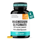 Sandhu's Magnesium Glycinate 400mg Cápsulas com Quercetin □ Qualidade Sono, Relaxamento, Saúde Músculo e Imune Suporte