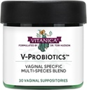 Vitanica V-Probióticos - Probióticos para Mulheres - Supositórios vaginais com Lactobacillus Rhamnosus, Gasseri & Mais - Suplemento de Saúde da Mulher - Senhora - 30 Supositórios vaginais