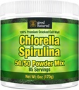 Boa natureza Premium chlorela espirulina em pó / 85 Serve , Não-GMO , luz do sol cresceu , cor verde profunda , parede celular rachado , Alcalyzing , alta proteína , Vegan Cápsulas orgânicas