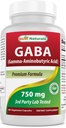 Melhores Naturals GABA Suplemento 750mg 180 Veggie Cápsulas, Naturals Sleep Aid