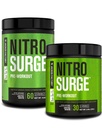 Jacked Factory NITROSURGE Pre Treino Suplemento - Energia sem fim, Ganhos de força instantânea, Foco claro, Bombas intensas - NO Booster & Powerful Pré-treino Energia Pó - 90 Servings, Ártico Branco