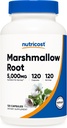 Nutricost Marshmallow Root 5000mg Equivalente, 120 Cápsulas Vegetarianas - Glúten Livre e Não-GMO - de 500mg de 10:1 Extrato