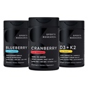 Esportes Pesquisa Cranberry Fruit Complex Supplement with Pacran & Vitaminas C & E, Chele Fruit Blueberry Concentrate Made from Organic Blueberries and Plant Based Vitamina D3 + K2 with Coconut Oil