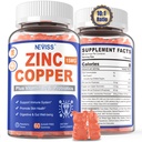 Gummies de zinco com cobre + Probióticos, Vitamina B6 para Max Absorção, Suplementos de zinco para homens e mulheres, Dois Minerais Essenciais Equilíbrio Fórmula para Imunidade e Gut Saúde, Vegan, Não-GMO, 120 Cts
