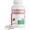 Bronson Resveratrol 500 Complex Standardized Trans-Resveratrol + Sementes de uva & Extrato de Vinho Vermelho, 60 Cápsulas