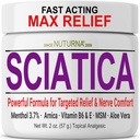 Sciatica Nerve Cream - Creme de conforto de força máxima para pés, mãos, pernas, dedos dos pés, costas - Natural Ultra Strength Arnica, HSH, mentol, Conforto calmante, 2 Oz