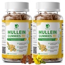 (2 Pack) 9 em 1 Gummies Mullein para Lung Cleanse & Detox, Extrato de Folha de Mullein extra força w / Quercetin, Bromelain, Elderberry & Marshmallow para Respiratório, Imune & Digestivo, Vegan,120 Contagem