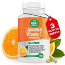 Pills suplemento de vitamina C lipossomal 1200 mg - Alta absorção 180 Vegan Cápsulas Gordura Solúvel VIT C, Sistema imunológico de força máxima e impulsionador de colágeno, Lecitina de girassol