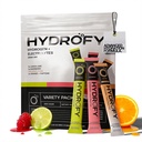 Hydrofy Hydrogen Water + Electrolytes Drink Mix - Variety Pack Pacote H2 Hydration com Hidrogênio Molecular, Sódio, Potássio, Magnésio, Limão, Framboesa, Laranja + Cafeína