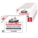 Fisherman's Friend Tosse Drops, Tosse Supressor e Dores Lozenges Garganta, Original Extra Strong, 10mg Menthol, 228 Drops (6 embalagens de 38)