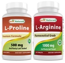 Melhores naturais L-prolina 500 mg & L-arginina 1000 mg