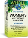 Fatores naturais Terra inteira & Mar Multivitamin & Mineral feminino, Suplemento alimentar inteiro, Vegan, 120 comprimidos