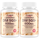 Suplemento lipossomal DIM SGS - Suplemento Hormônio para Mulheres e Homens, Suplementos de Estrogênio Contém Sulforaphane Glucosinolato, Vitamina E, Frutas de Romã - Detox de suporte e Antioxidante (2 embalagem)