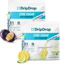DripDrop Hydration - Pacotes de pó de eletrólito - Limão Limão & Paixão Frutas Zero Açúcar Bundle - 64 Contagem