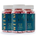WEM Pele de cabelo e unhas Gummies - Suporta Cabelo Saudável - Vegan biotin Vitaminas para Mulheres e Homens Suporta crescimento mais rápido do cabelo, unhas mais fortes, Pele saudável, Força extra (3)