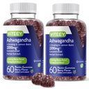 Viteey Ashwagandha Gummies com Ginseng & Limão Balm - Mood, Calmo & Stress Support Suplementos Ashwagandha - Vegan, Sem glúten - 120 Contagem