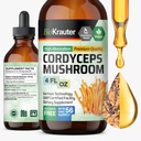 BIO KRAUTER Cordyceps Mushroom Extract - Cordyceps Sinensis Liquid Mushroom Extract - 670 mg por serviço - Vegan, Alcohol & Sugar Free - 4 Fl.Oz.
