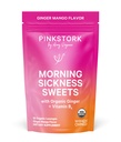 Rosa Cegonha Manhã Doente, Candy Mango Ginger Orgânico com Vitamina B6 para Manhã Doença, Movimento Doença, Azia pré-natal - Gravidez deve ter - 30 Gotas embrulhadas