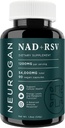 Neurogan NAD+ com cápsulas de Resveratrol 1:1 razão - 1200mg por serviço, 90 Ct - Saúde Celular & Suplementos de envelhecimento saudável, energia e suporte imunológico - Nicotina Adenina Dinucleotídeo NAD+ Suplemento