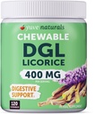 Comprimidos de Alcaçuz mastigáveis ultra-puro DGL 4000 mg – Estômago, Gut & Relívio Intestinal – Fórmula de Reflux Ácido Natural – 10:1 Extrato de Root de Alcaçuz Deglicyrrrhizinated – 120 Chewables