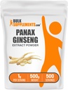 BulkSuplementos.com Ginseng Raiz Extrair Pó - Panax Ginseng Suplemento, Suplemento de ervas - Vegan & Gluten Grátis, 1g por serviço, 500g (1.1 lbs) (Pacote de 1)