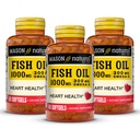 MASON NATURAL Omega,3 óleo de peixe, 180,fornecimento dia, 1000mg com EPA e DHA para apoio conjunto, 60 pílulas Softgel (3 pacote)