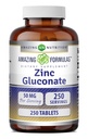 Fórmulas surpreendentes Gluconato de Zinco 50 Mg Supplement . Comprimidos . Não-GMO . Gluten-Free . Made in USA (1 Pack .