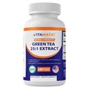 Extrato de chá verde vitamático com vitamina C, 25X Concentrado, 98% Polifenóis, 80% Catechins, 50% EGCG, 180 Veg Cápsulas