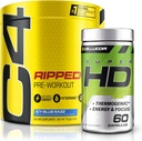 C4 Ripped & SuperHD, O pacote termogênico, C4 Ripped pré-treino em pó, ICY Blue Razz 30 Servings + SuperHD com Capsimax e extrato de chá verde, 60 Servings