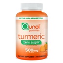 Qunol Zero Pastilhas de Açúcar Acuméricas, Gummy com 500mg Curcumina Acumérica, Suplemento de Apoio Conjunto, Curcumina Tumérica Ultra Alta Absorção, Vegetariana, Glúten Livre, 120 Contagem