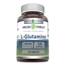 Fórmulas surpreendentes L Glutamina 1000 Mg Comprimidos □ Suplemento Aminoácido para Homens e Mulheres