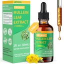 Orgânico Mullein Drops para Lung Cleanse, poderoso 1700mg Mullein Leaf Extract para Imune & Suporte Respiratório, Natural Mullein Suplemento Tintura Drops Não-GMO & Vegan, 2 Fl Oz