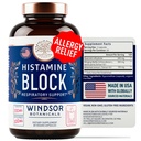 Bloqueador de histamina para alergias - Quercetin, Stinging Nettle Flavonoids Comprimidos de anti-histamínico natural - Suplementos de alívio de alergia e anti-histamínicos para adultos - 60 cápsulas Vegan bloco de histamina