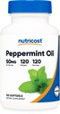 Óleo de hortelã-pimenta de nutricosto (120 SFG) (50 MG) - Gluten Free, Third Party Tested e GMO Free