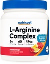 Complexo L-Arginina Nutricost (Fruit Punch, 60 Servings) - Gluten Free, Non-GMO