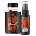 Wild Willies Beard Growth Dual Threat: gomas de crescimento de barba e kit de soro para homens - Biotina, cafeína e óleo de crescimento essencial para cabelos faciais mais completos e mais grossos - Vitaminas de barba e aumentar o crescimento de barba