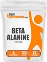 BulkSuplements.com Beta Alanine Powder - Beta-Alanine Supplement, suplemento pré-trabalho - Sem sabor e sem glúten, 3g por serviço, 100g (3,5 oz) (Pacote de 1)