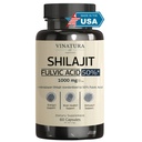 VINATURA Shilajit para Homens e Mulheres - 1000mg Pure Himalayan Shilajit Cápsulas, padronizadas a 50% Ácido Fulvico - 60 Cápsulas