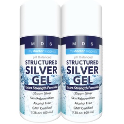 Colloidal Silver Gel Extra Strength - 35ppm Activated Colloidal Silver Gel for Maximum Potency - Made in USA - Structured Formula in a Convenient 2 Pack