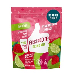 FlavCity Strawberry Limeade Electrolytes Powder Packets - 28 Pacotes de Hydration - No Added Sugar - Hydration Powder with Real Fruit & Unrefined Sea Salt - Keto & Gluten-Free (28 Stick Packs)