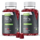 Viteey gomas de fibra prebiótica para adultos, 5g - Gut Health & Digestive Supplement Gummies - Zero açúcar adicionado, Vegan, Sem glúten - 120 Contagem