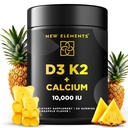 Vitamina D3 K2 Gummies 10000 UI com cálcio 100mg - VIT D3 para adultos - Mk7 Vitamina K2 100mcg - Suplemento D Vitamina para homens e mulheres - Vegan Gluten Free Non-GMO