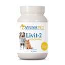 Ayush Pet Livit-2 - Suplemento de suporte de fígado de cão, Suporte de fígado natural para gatos, cães e cavalos, Suporta Global bem-estar, Pele saudável e casaco para animais de estimação - 90 Comprimidos